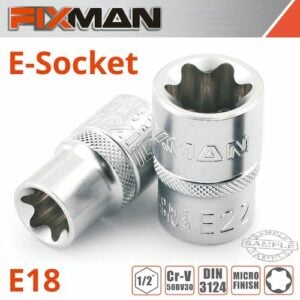 Fixman 1/2' drive e-socket 6 point e18(FIX H0906M)