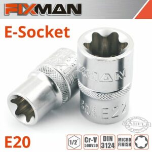 Fixman 1/2' drive e-socket 6 point e20(FIX H0907M)