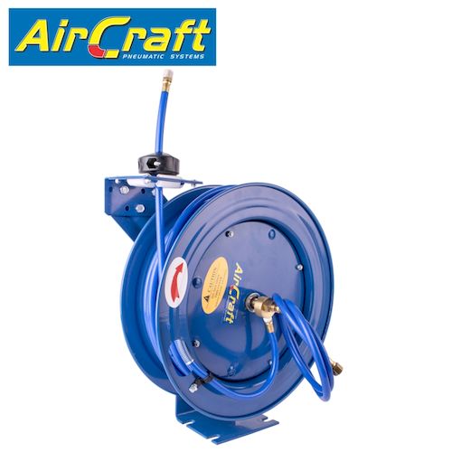 Air hose reel 8 x12mm pu hose 15m with 1/4'bsp fitting metal case(HR81215)