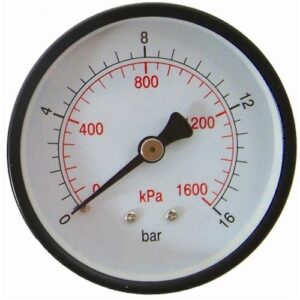 Press. gauge 63mm rear fit 1/4'0-16bar 0-1600kpa(SD63R-1)