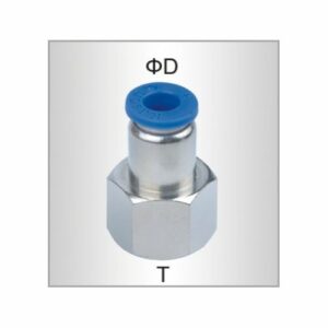 Pu hose fitting straight stud 6mm-3/8 f(SPCF06-03)