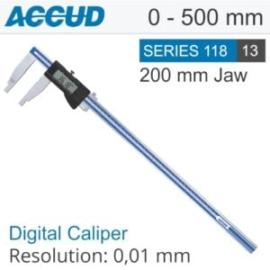 Digital caliper jaw length 200mm 0-500mm/0-24' 0.01mm res.