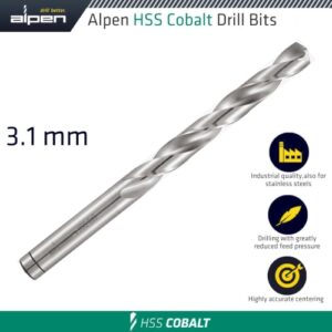 Hss cobalt din 338 3.1mm bulk