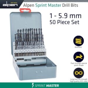 Sprint master 50 pcs set km50 1.0 - 5.9 x 0.1mm metal case