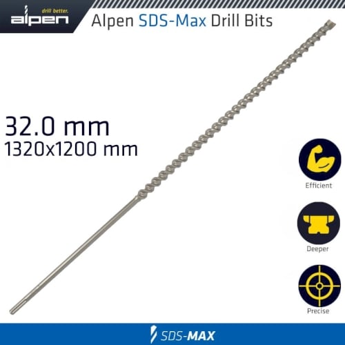 Sds max drill bit 32mm 1320 1200mm