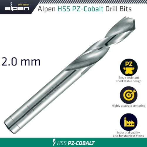 Cobalt drill short bulk 2.0mm