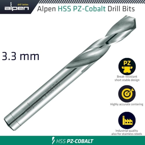 Cobalt drill short bulk 3.30mm