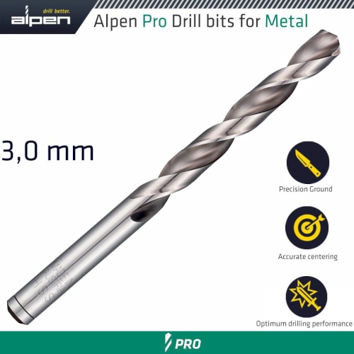 Pro 3.0mm hss drill din 338 rn 135 with split point bulk