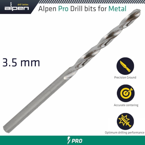 Pro hss drill din 338 rn 135 with split point 3.5mm bulk