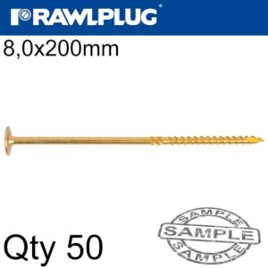 Timber construction screw 8.0 x 200mm x50-box torx t40(RAW R-CS-80200-WH)
