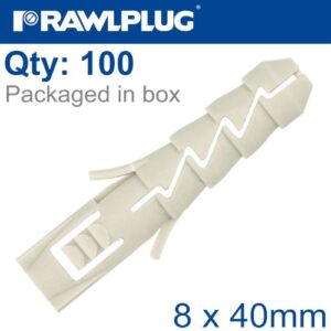 Nyl expansion plug 8mmx40mm x100-box(RAW R-FIX-N-08)