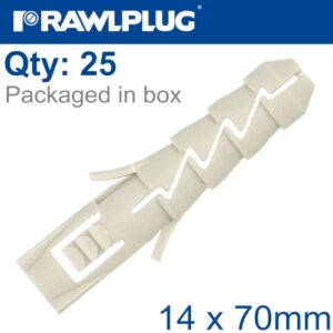 Nyl expansion plug 14mmx70mm x25-box(RAW R-FIX-N-14)