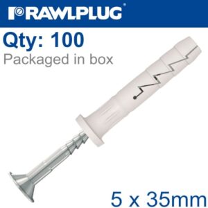 Nyl hammer-in fixing 5x35mm cyl head x100-box(RAW R-FX-N-05C035)