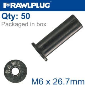 Rawlnut m6x26.7mm x50-box(RAW R-RNT-M6-27)