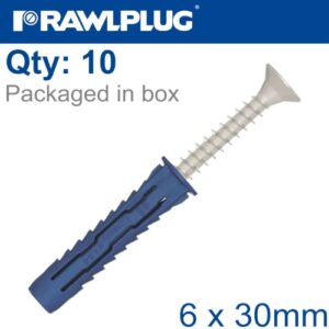 Universal nyl plug 6x30mm x10 -bag(RAW R-S1-4ALL-06K-10)