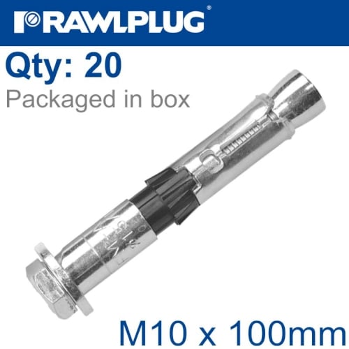 R-spl ii safety plus - loose bolt m10x100mm x20 per box(RAW R-SPL-II-10100-20L)