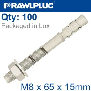Throughbolt m8x65x15mm x100 -box(RAW R-XPT-08065-15)