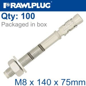 Throughbolt m8x140x75mm x100 -box(RAW R-XPT-08140-75)