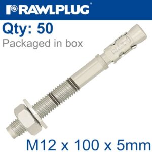 Throughbolt m12x100x5mm x50 -box(RAW R-XPT-12100-5)