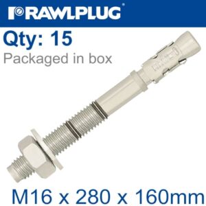 Throughbolt m16x280x160mm x15 -box(RAW R-XPT-16280-160)