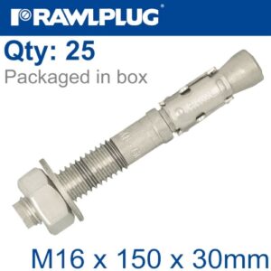 Througbolt ss m16x150x30mm x25 -box(RAW R-XPTIIA4-16150-30)