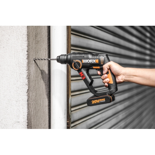 Worx MAX 3 in 1 H3 Rotary Hammer Drill 20V Li Ion 2.0Ah Kit 30Pc