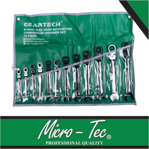 Micro-Tec Wrench Ratchet Flex 8-19mm Set | GLFS0012