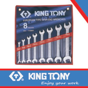 KING TONY SPANNER 6 22mm DOUBLE OPEN END 8PC | 1108MR