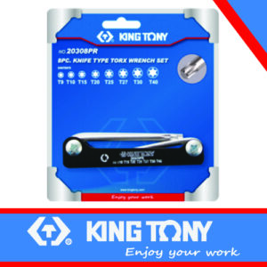 KING TONY TORX KEY KNIFE TYPE T9  T40 8PC | 20308PR