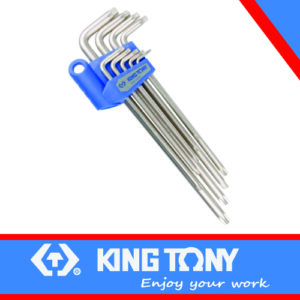 KING TONY TORX L KEY SET 9PC TAMPER PROOF T10 T50 EXTRA LONG | 20419PR