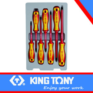 KING TONY SCREWDRIVER SET ELECTRICAL 1000V VDE 7PC | 30617MR