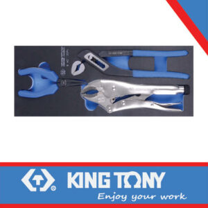 KING TONY PLIERS SET W/PUMP  VICE GRIP L/NOSE EVA FOAM | 9 40113GPV