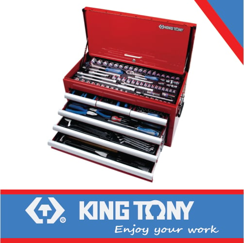 KING TONY TOOLS CHEST SET COMBINATION METRIC AND S.A.E 219PC | 911 000CR