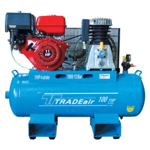 TRADEair 100L 4-Stroke Petrol Compressor Belt Driven 11HP - 12Bar | MCFRC235