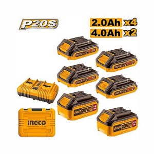 Ingoco 20V 2.0Ah, 4.0Ah Batteries & Dual Charger Kit | COSLI230701