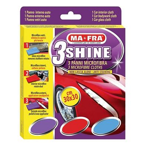 MA-FRA 3Pc 3Shine Microfiber Cloths (0309) | MF134