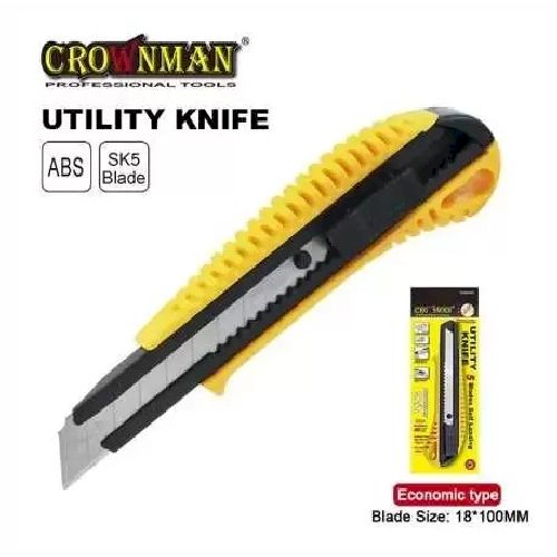 Crownman Knife Utility 18mm Carbon Steel Blade (200018)