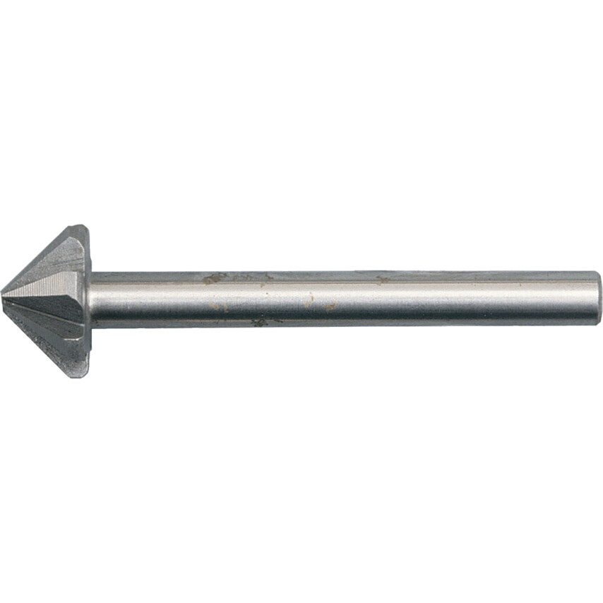 HSS-Co 90 Deg. Rose Countersink, Straight Shank, 6 Fl, 3/8