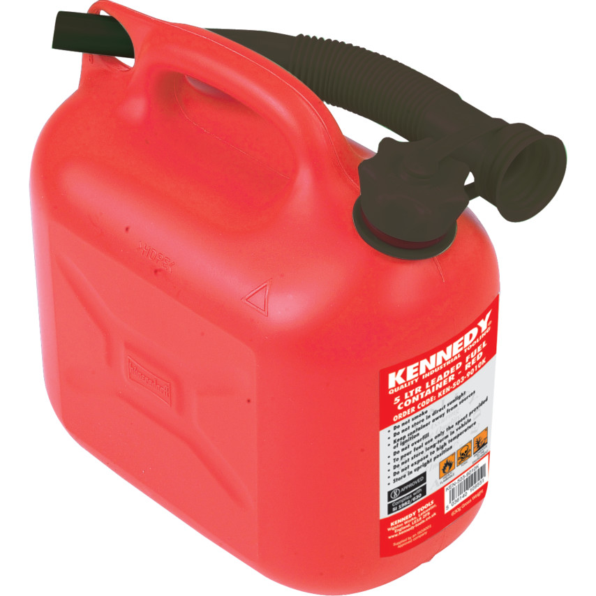 Kennedy 5Ltr Leaded Fuel Container, Red | KEN5039010K