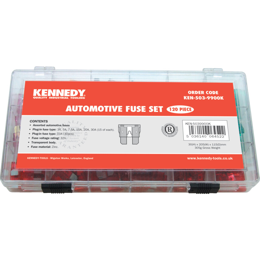 Kennedy 120Pc Automotive Fuse Set, Zinc | KEN5039900K