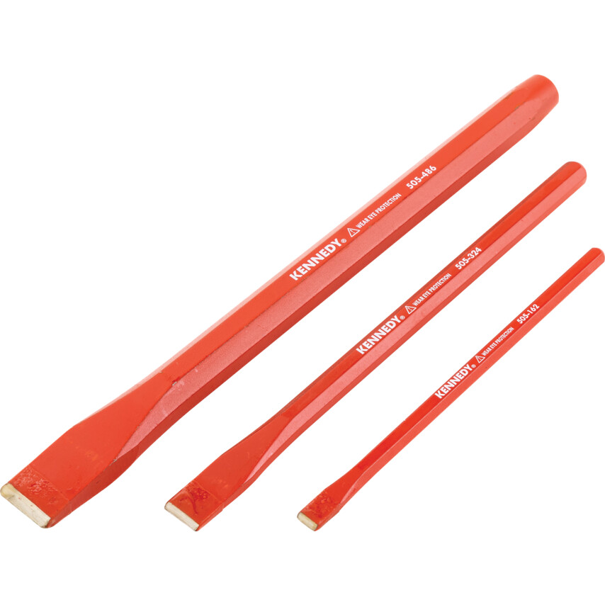 Kennedy 3Pc 6, 12 & 18mm Flat Cold Chisel Set | KEN5057150K