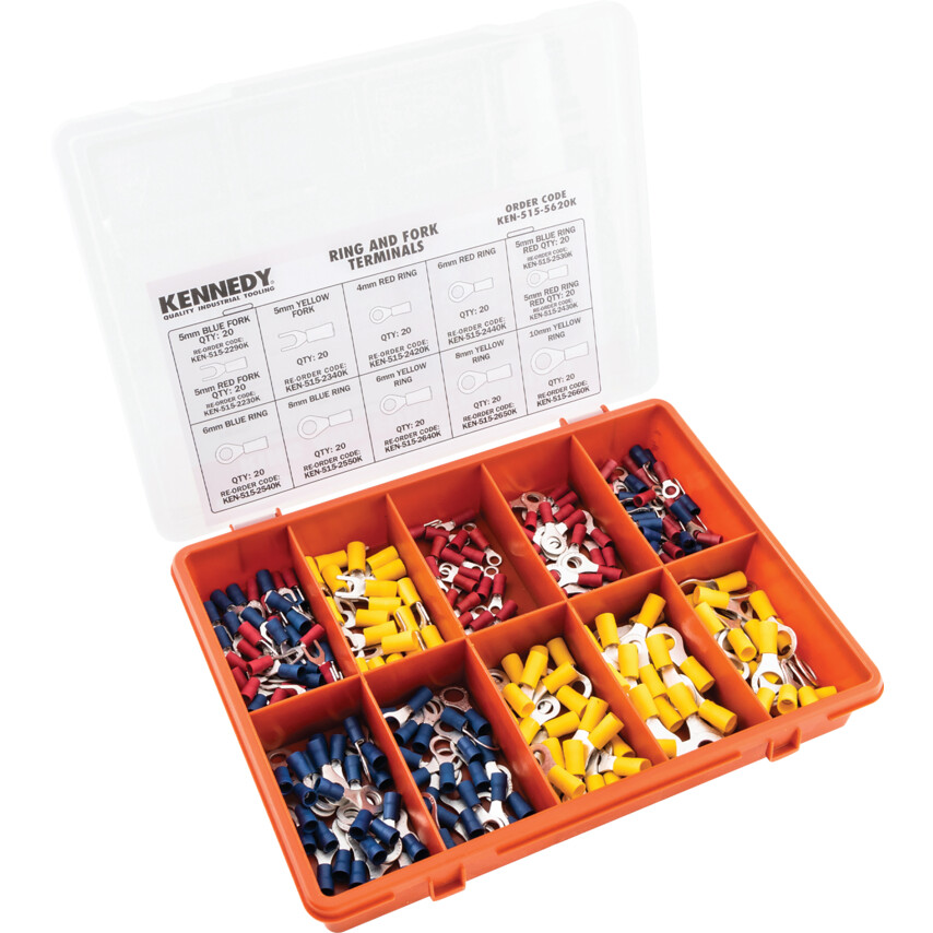 Kennedy 240Pc Terminals Kit-Ring & Fork Connectors | KEN5155620K