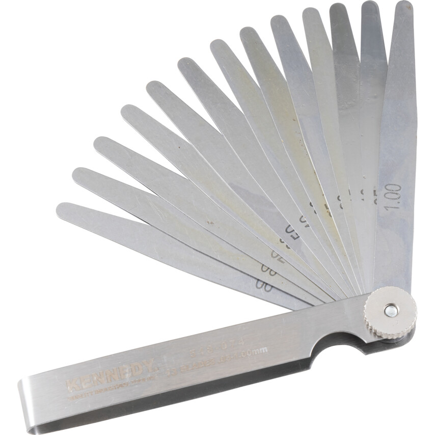 Kennedy 13-Blade Metric Feeler Gauge, 0.05-1.0mm | KEN5180740K