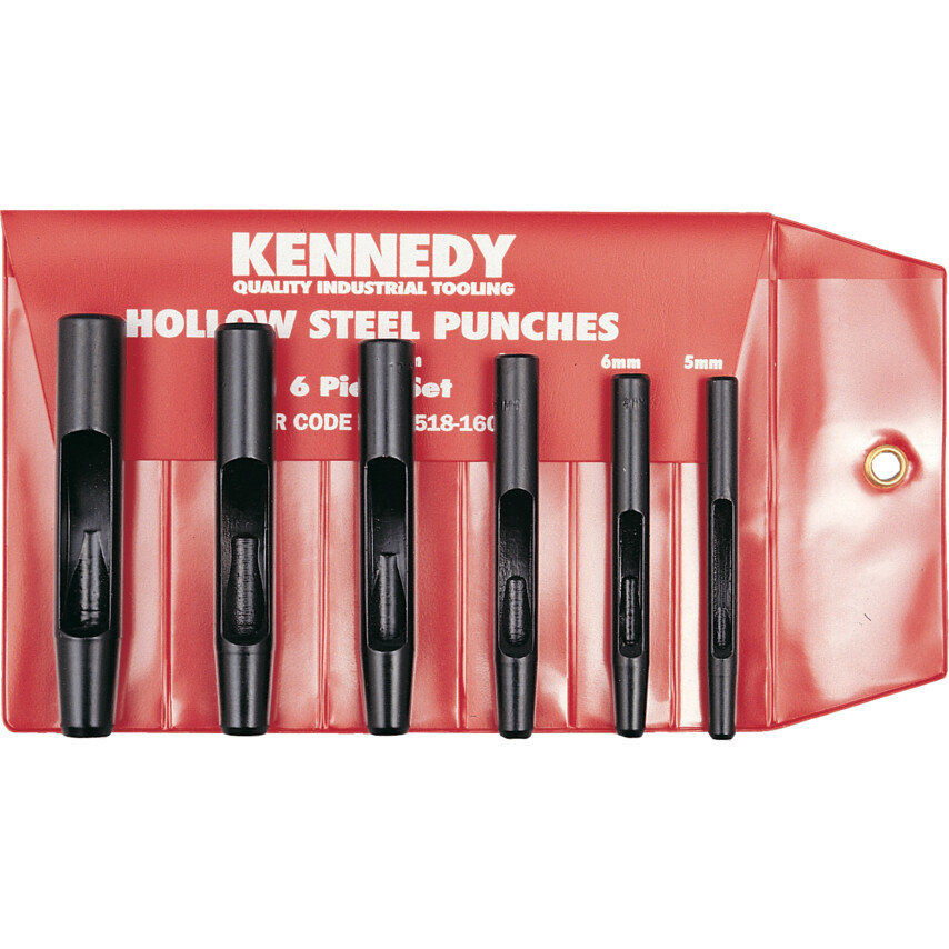 Kennedy 6Pc 5-12mm Wad/Hollow Punch Set | KEN5181600K