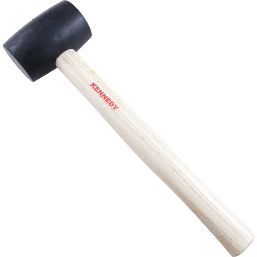 Kennedy 8oz 42mm Dia. Black Rubber Mallet, Wood Shaft, 280mm | KEN5259120K