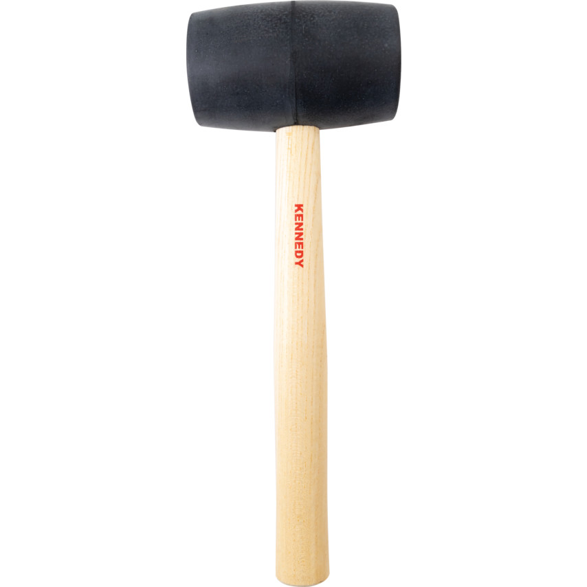 Kennedy 24oz 65mm Dia. Black Rubber Mallet, Wood Shaft, 300mm | KEN5259180K