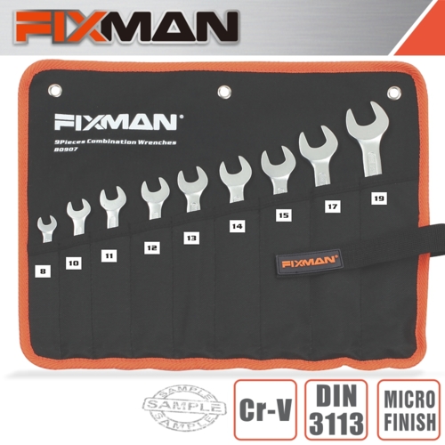 Fixman 9Pcs Combination Spanner Set, 8-19mm | FIX B0907