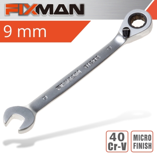 Fixman Reversible Combination Ratcheting Wrench, 9mm | FIX B1202