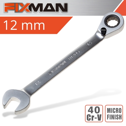 Fixman Reversible Combination Ratcheting Wrench, 12mm | FIX B1205