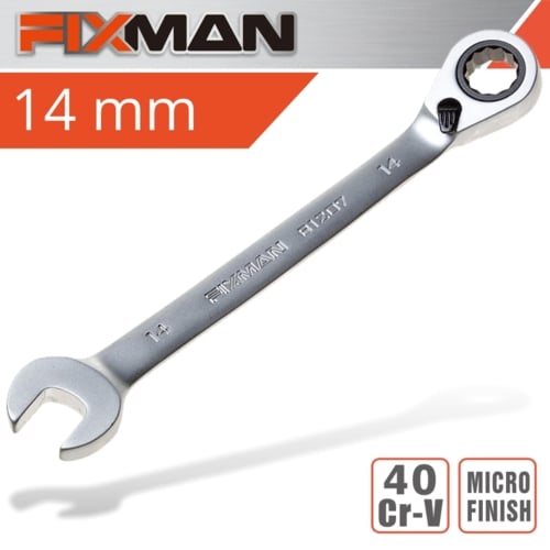 Fixman Reversible Combination Ratcheting Wrench, 14mm | FIX B1207